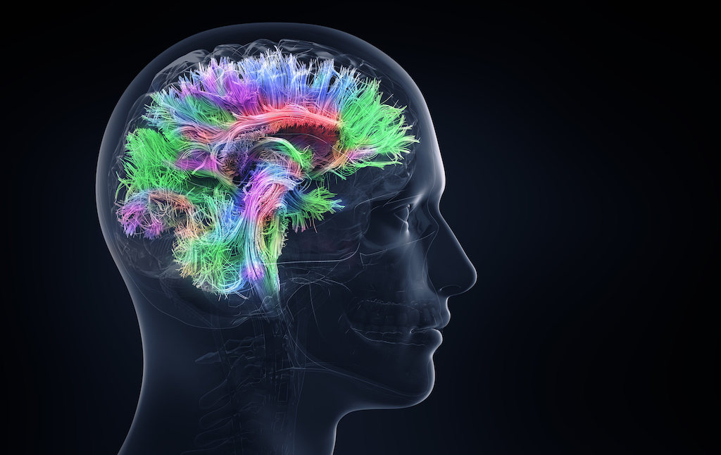 Ketamine therapy: Colorful brain connectivity visualization.