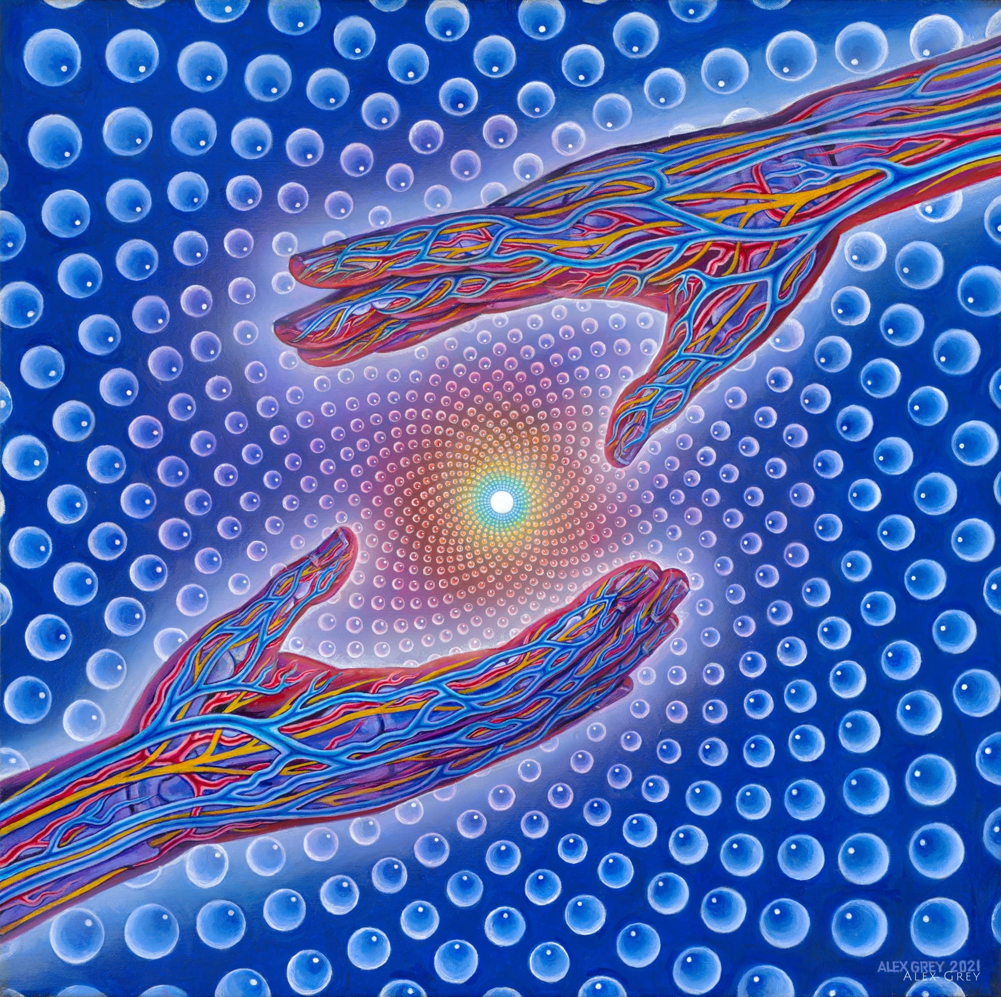 Healing hands artwork depicting ketamine therapy.